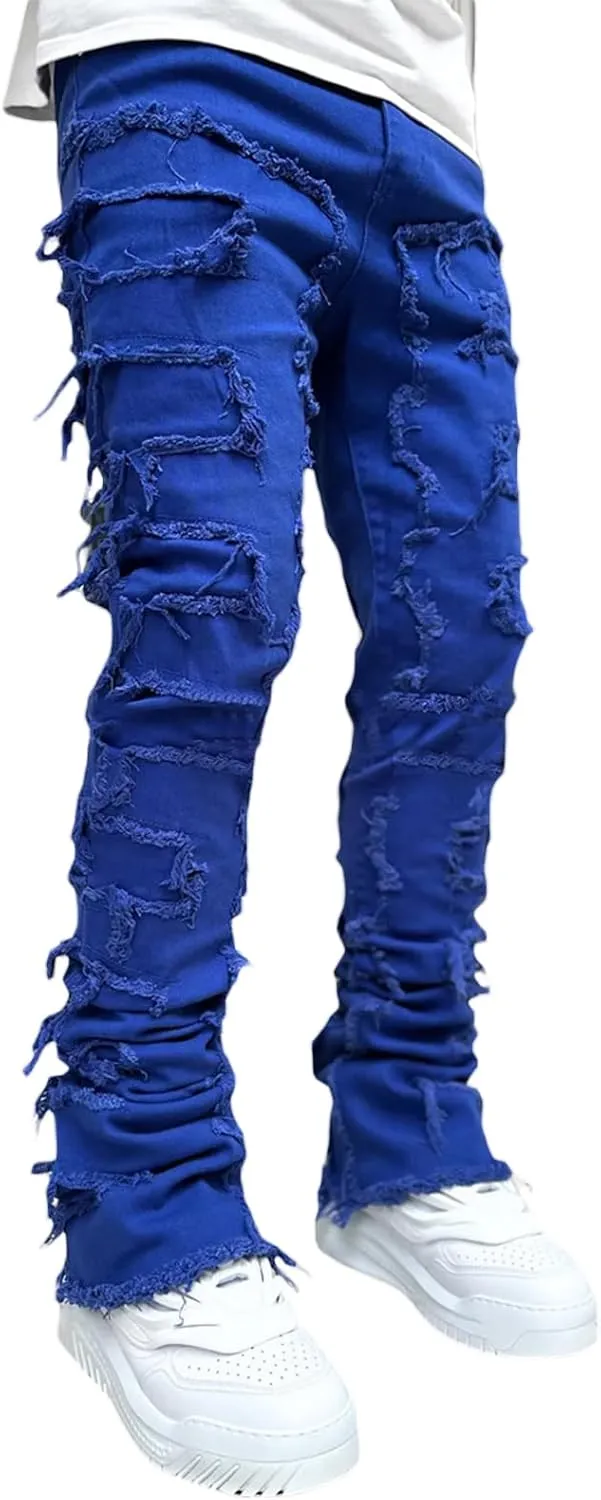 Mens Destroyed Straight Style Denim