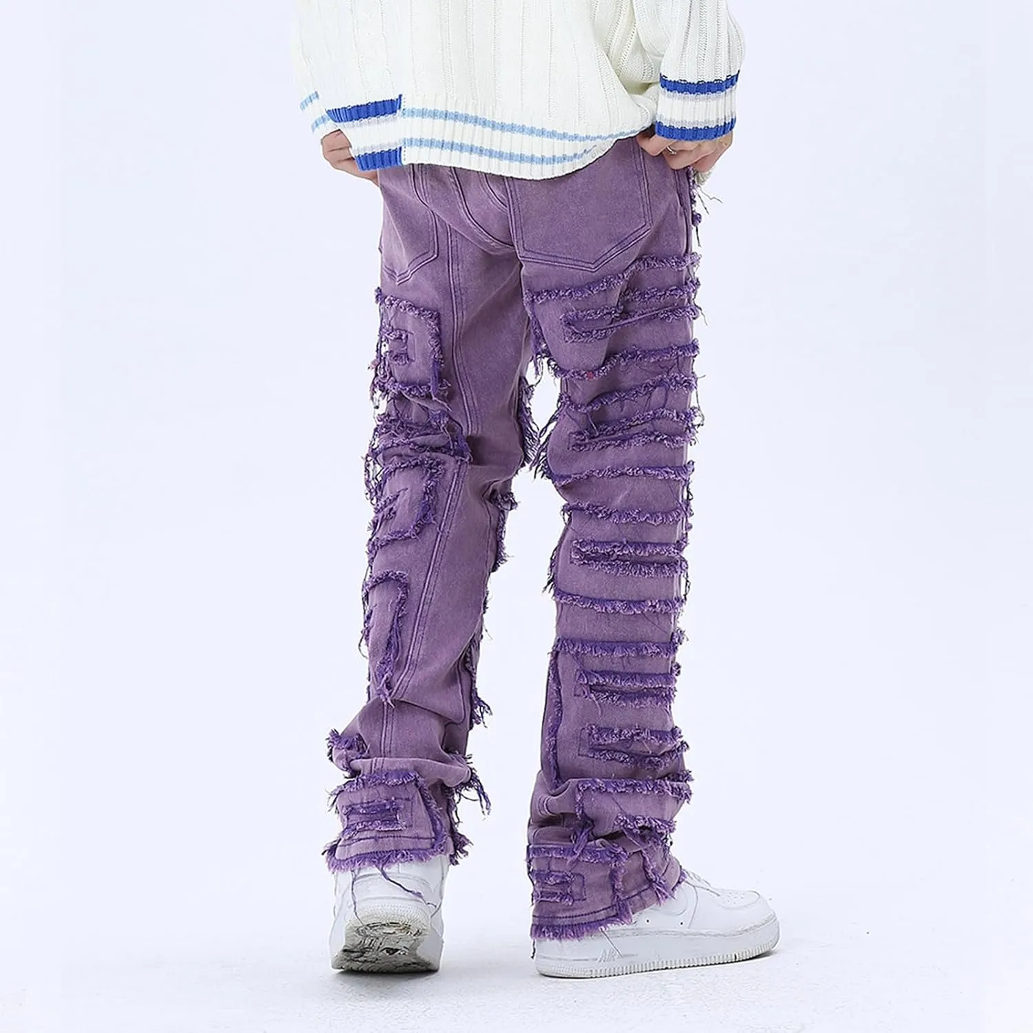Mens Destroyed Straight Style Denim