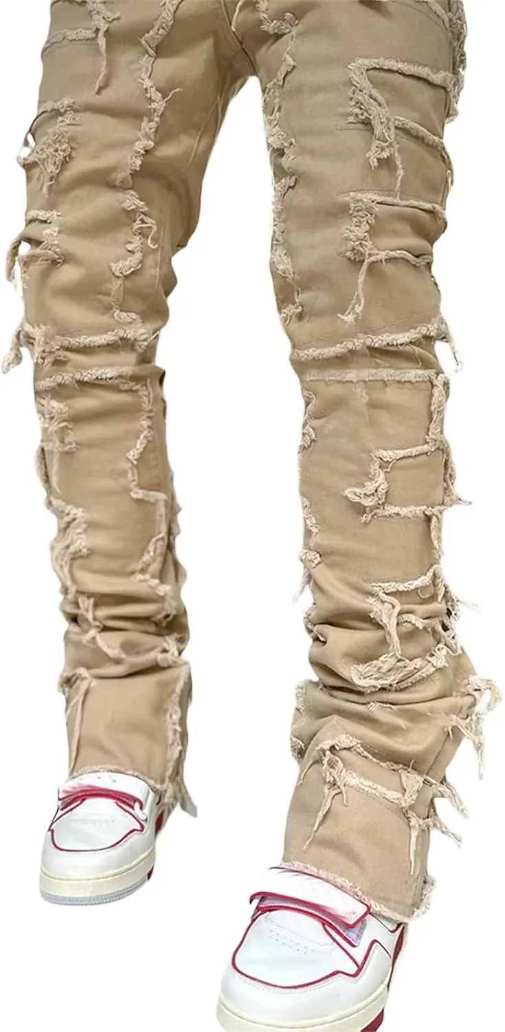 Mens Destroyed Straight Style Denim