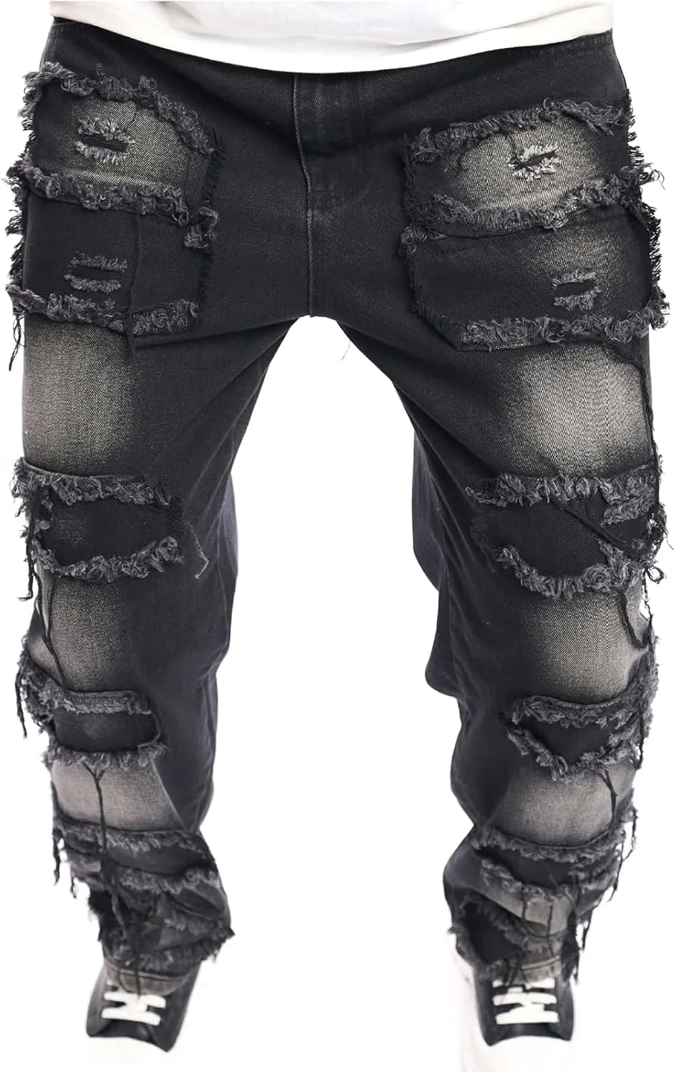 Mens Destroyed Straight Style Denim