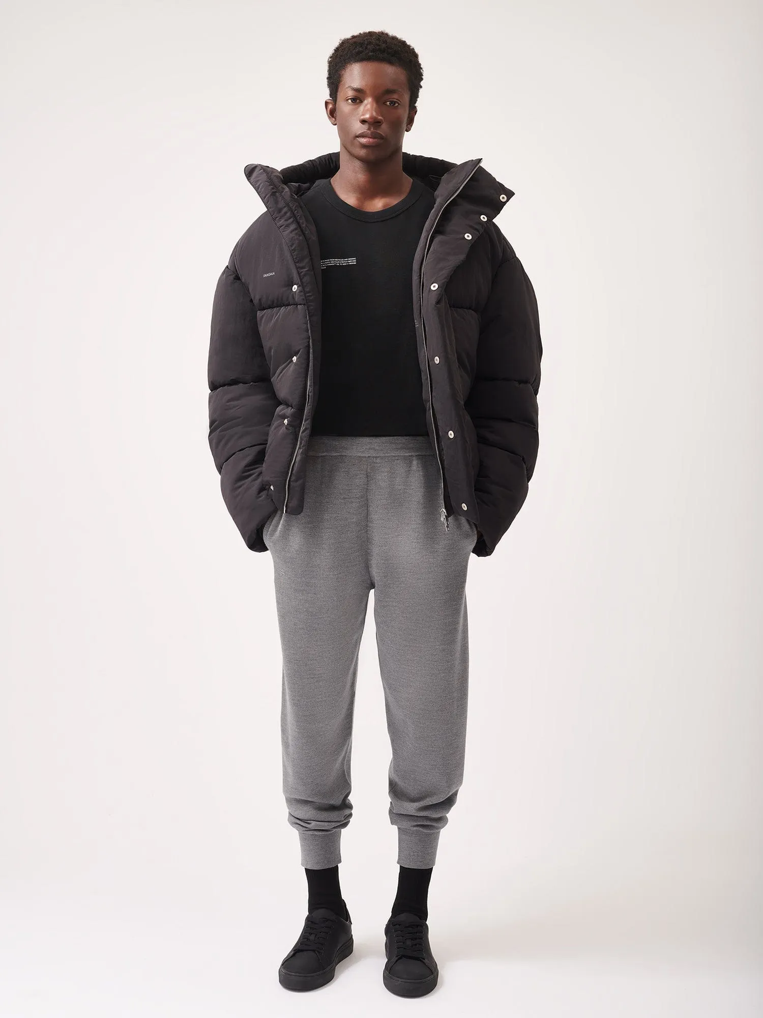 Mens DNA Regenerative Merino Wool Track Pants—grey marl