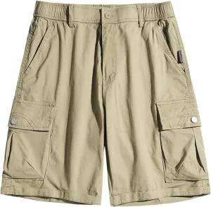 Mens Elastic Waist Cargo Shorts Pocket Relaxed Fit Stretch Lightweight Camo Cargo Shorts for Men Utility Elastic Waist Shorts