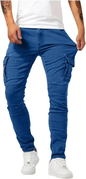Men's Fashion Oversized Ripped Slim Jeans Pants Trousers Pants for Men Relaxed Fit