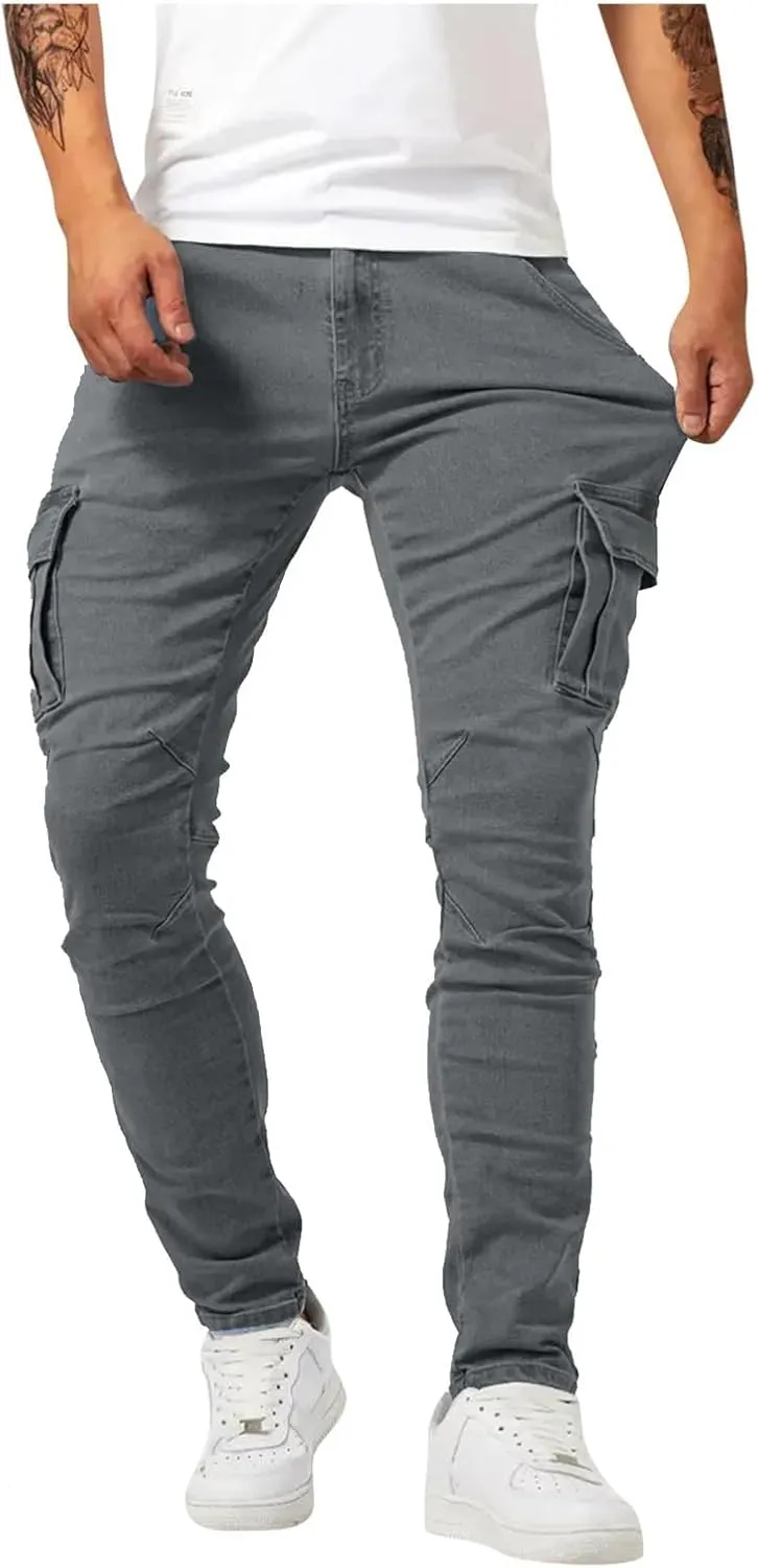 Men's Fashion Oversized Ripped Slim Jeans Pants Trousers Pants for Men Relaxed Fit