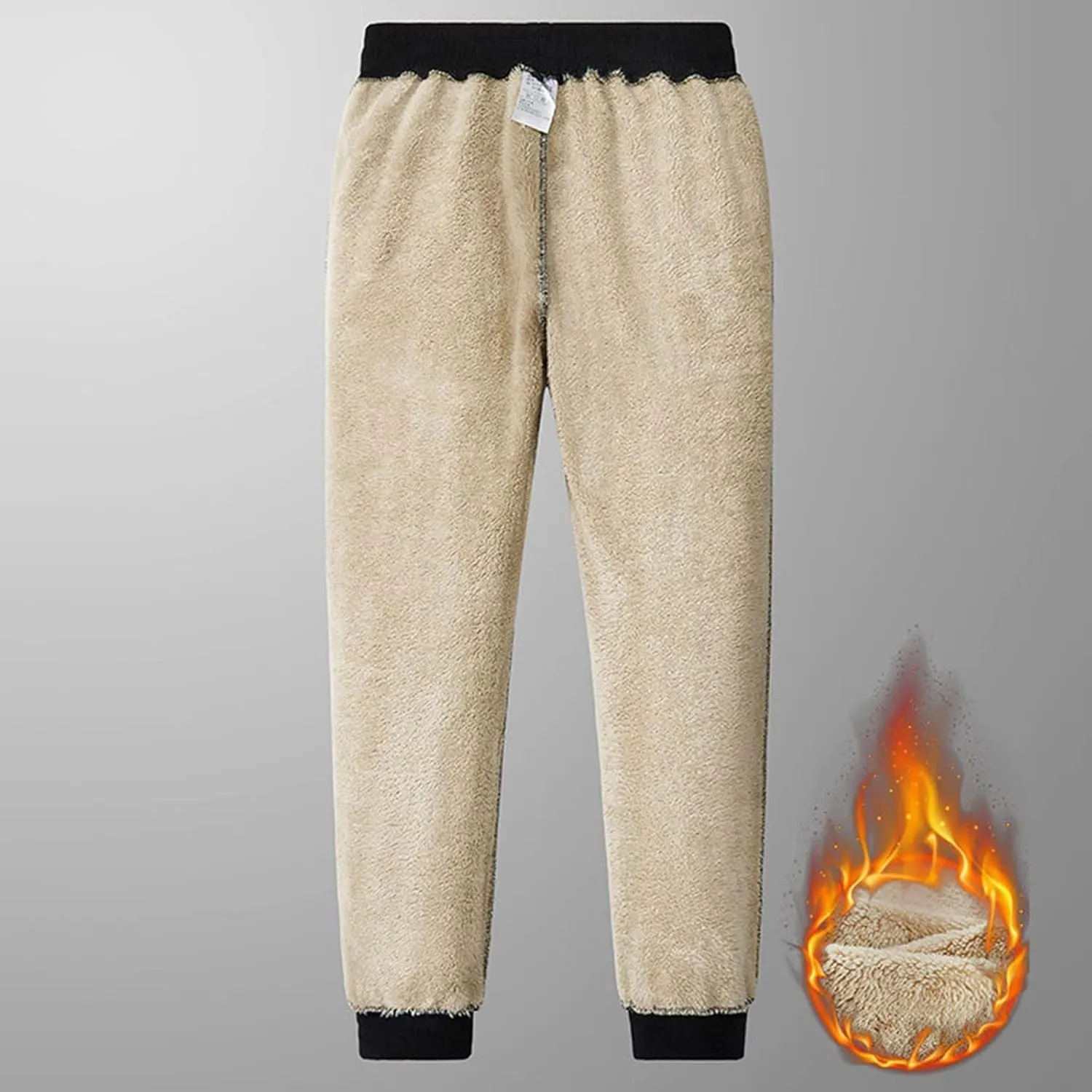 Men's Fleece Sweatpants Stretch Winter Warm Lined Joggers Running Athletic Gym Casual Pants with Zipper Pockets