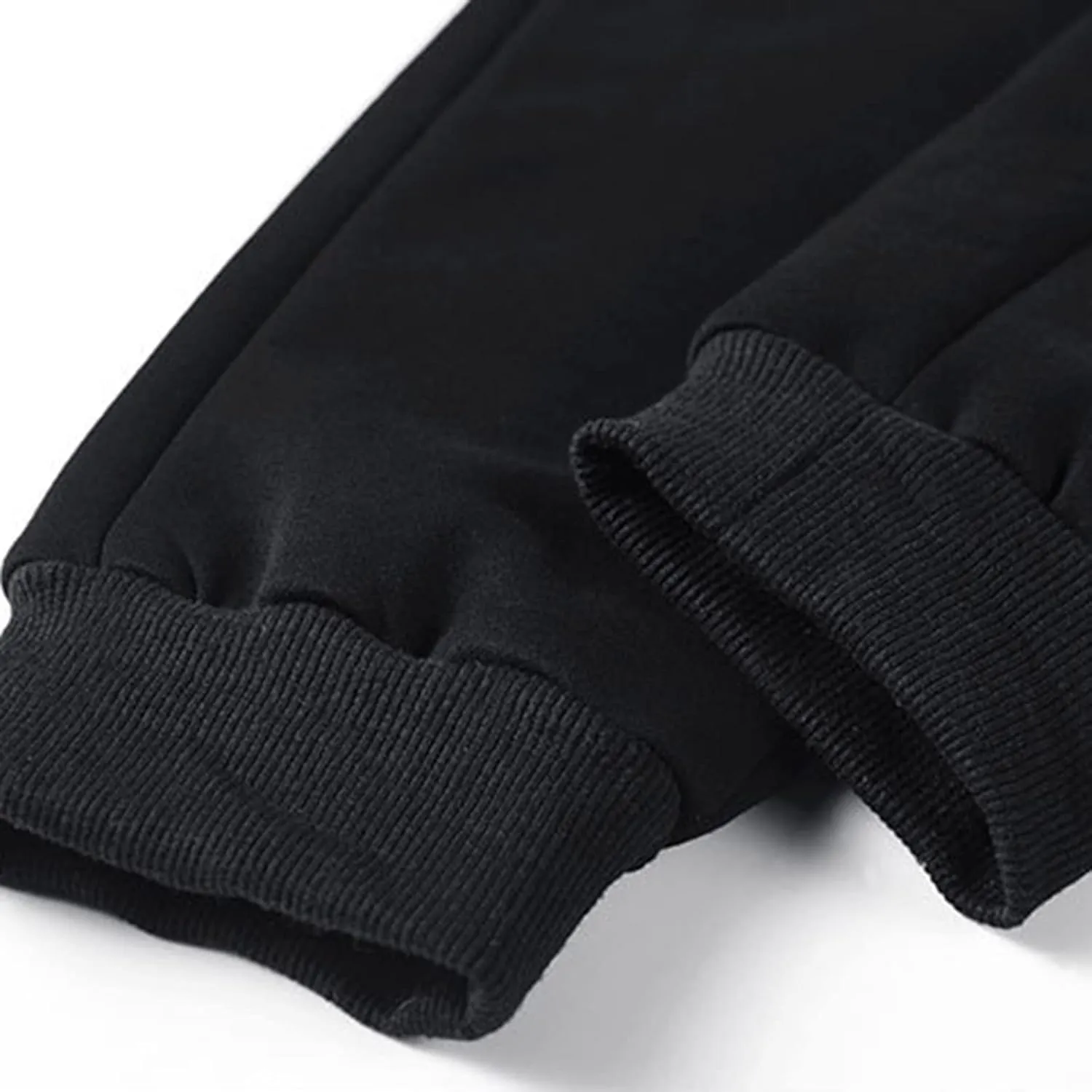 Men's Fleece Sweatpants Stretch Winter Warm Lined Joggers Running Athletic Gym Casual Pants with Zipper Pockets