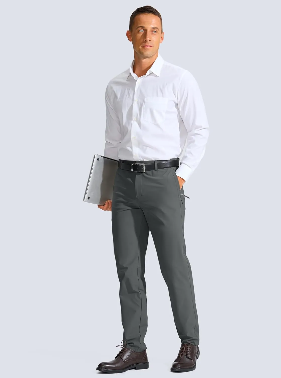 Men's Golf Pants - 30"/32"/34" Slim Fit Stretch Lightweight Dress Pants for Men with Zipper Pockets Casual Work