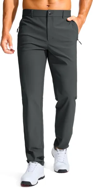 Men's Golf Pants - 30"/32"/34" Slim Fit Stretch Lightweight Dress Pants for Men with Zipper Pockets Casual Work