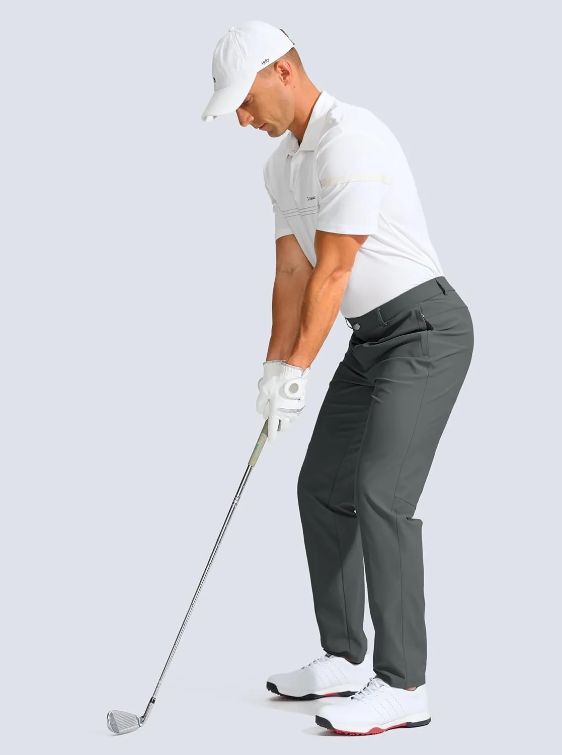 Men's Golf Pants - 30"/32"/34" Slim Fit Stretch Lightweight Dress Pants for Men with Zipper Pockets Casual Work