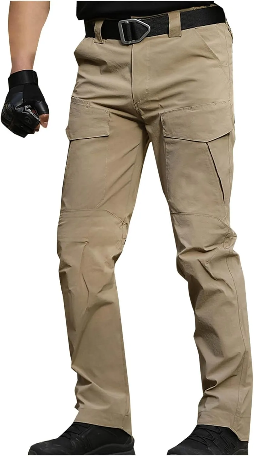 Men's Hiking Pants Water Resistant Tactical Pants Lightweight Military Pant Outdoor Work Cargo Pants Multi Pocket