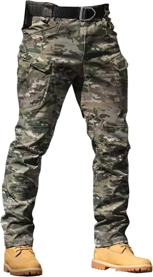 Men's Hiking Tactical Pants Khaki Pants Mens Relaxed Fit Dress Sweatpants for Men Jogger Scrubs for Mens Brown Pants
