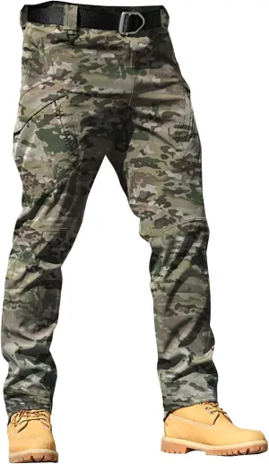 Men's Hiking Tactical Pants Khaki Pants Mens Relaxed Fit Dress Sweatpants for Men Jogger Scrubs for Mens Brown Pants