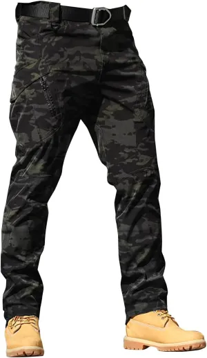 Men's Hiking Tactical Pants Khaki Pants Mens Relaxed Fit Dress Sweatpants for Men Jogger Scrubs for Mens Brown Pants