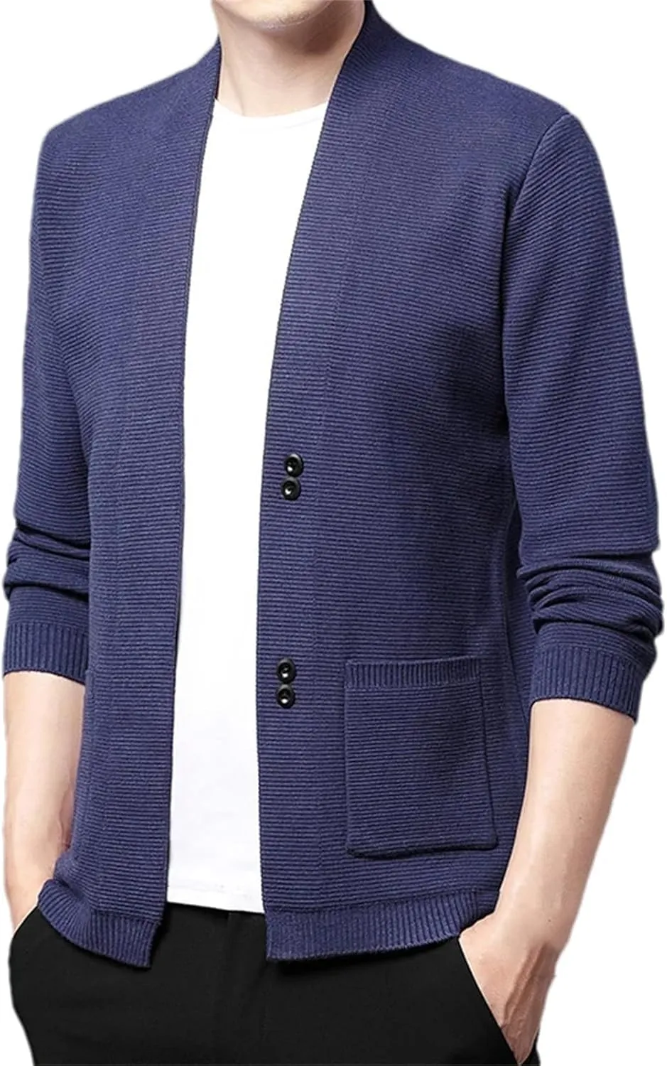 Men's Knit Cardigan Sweater Fashion Slim Fit Button Down Turn-Down Collar Winter Sweaters Outerwear
