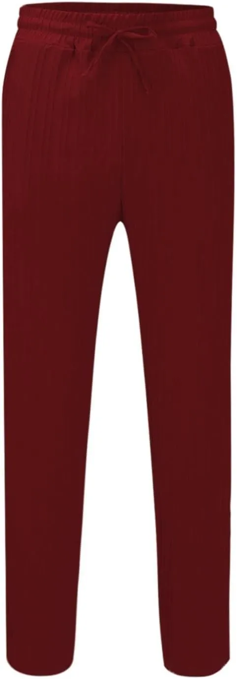 Mens Linen Cotton Drawstring Pants Elastic Waist Drawstring Casual Striped Trousers Trend Hippie Hip Hop Streetwear for Men
