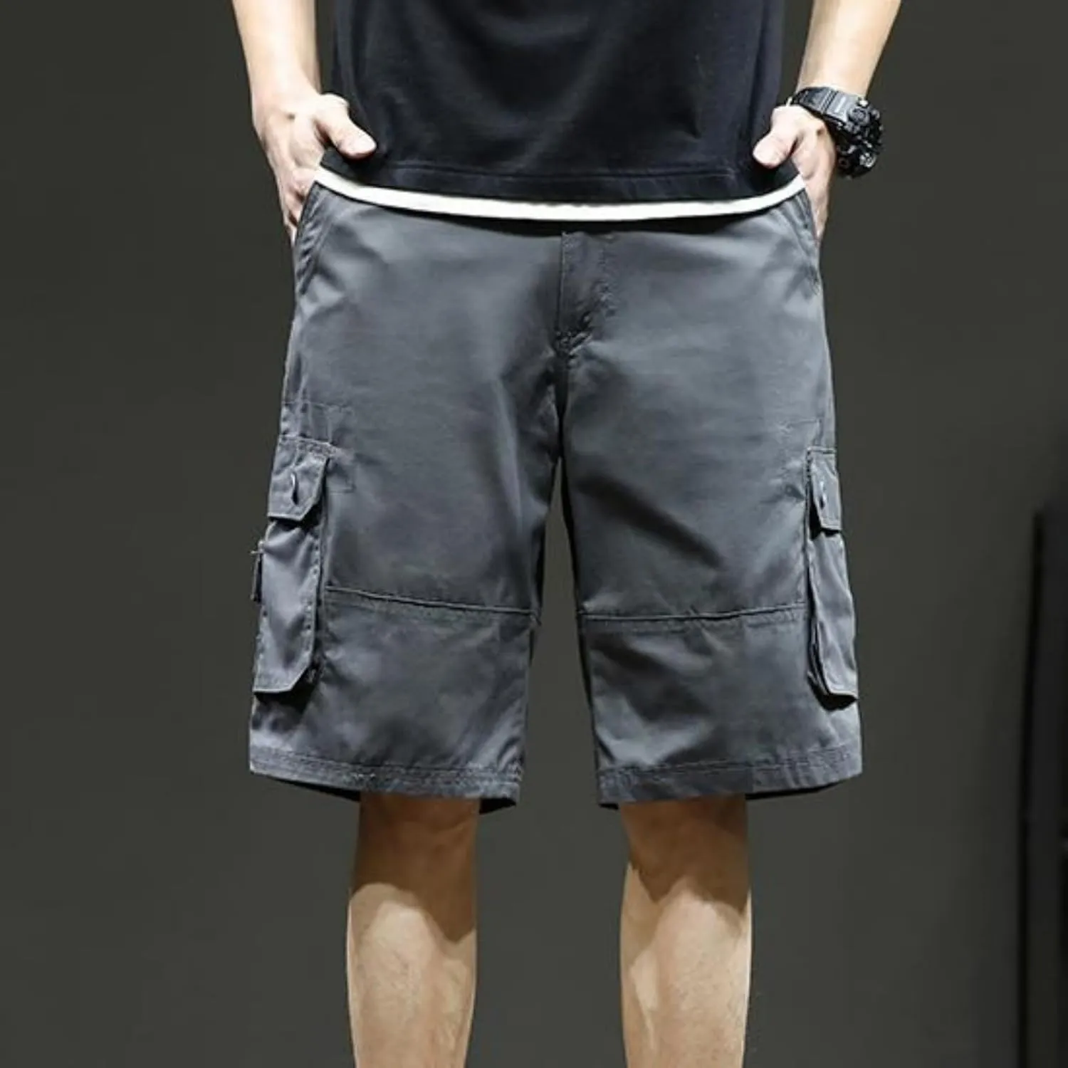 Men's Multiple Pockets Shorts Casual Cargo Shorts Drawstring Shorts Elastic Waist Shorts Plus Size Tactical Shorts