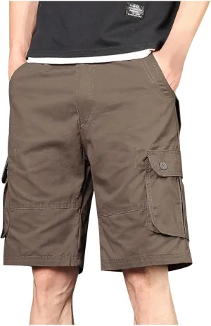 Men's Multiple Pockets Shorts Casual Cargo Shorts Drawstring Shorts Elastic Waist Shorts Plus Size Tactical Shorts
