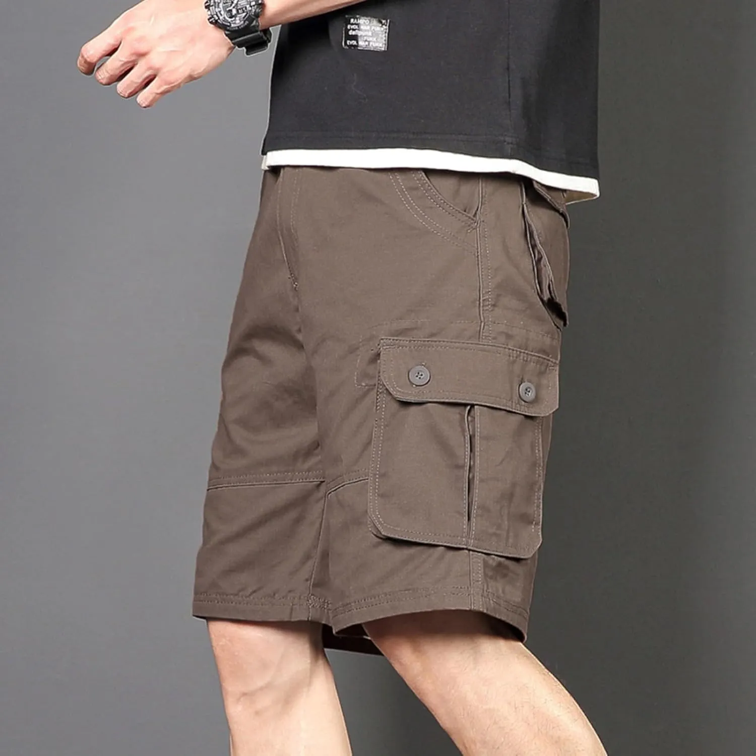 Men's Multiple Pockets Shorts Casual Cargo Shorts Drawstring Shorts Elastic Waist Shorts Plus Size Tactical Shorts
