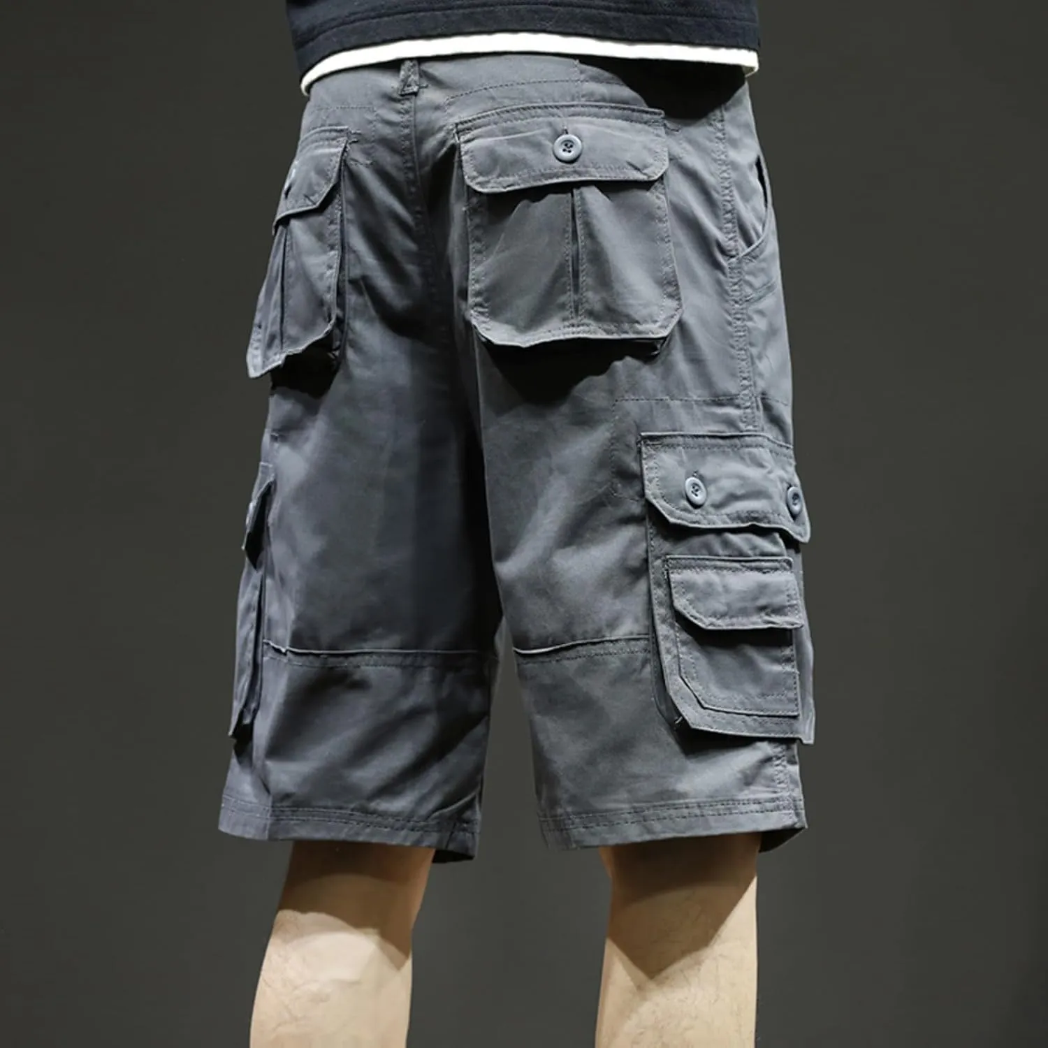 Men's Multiple Pockets Shorts Casual Cargo Shorts Drawstring Shorts Elastic Waist Shorts Plus Size Tactical Shorts