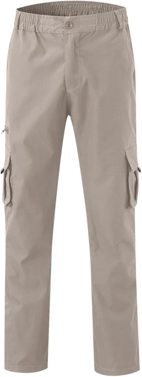 Men's Outdoor Cargo Pant Relaxed Fit Lightweight Hiking Jogger Classic Fit Multi Pockets Fashion Trousers