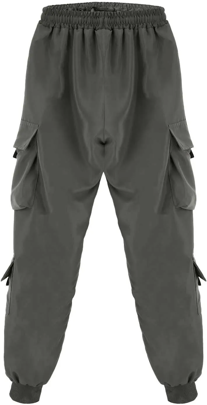 Men's Pants Cargo Work Lightweight Cargo Sweatpants Stretch Waistband Workout Joggers Outdoor Athletic Hiking Pants