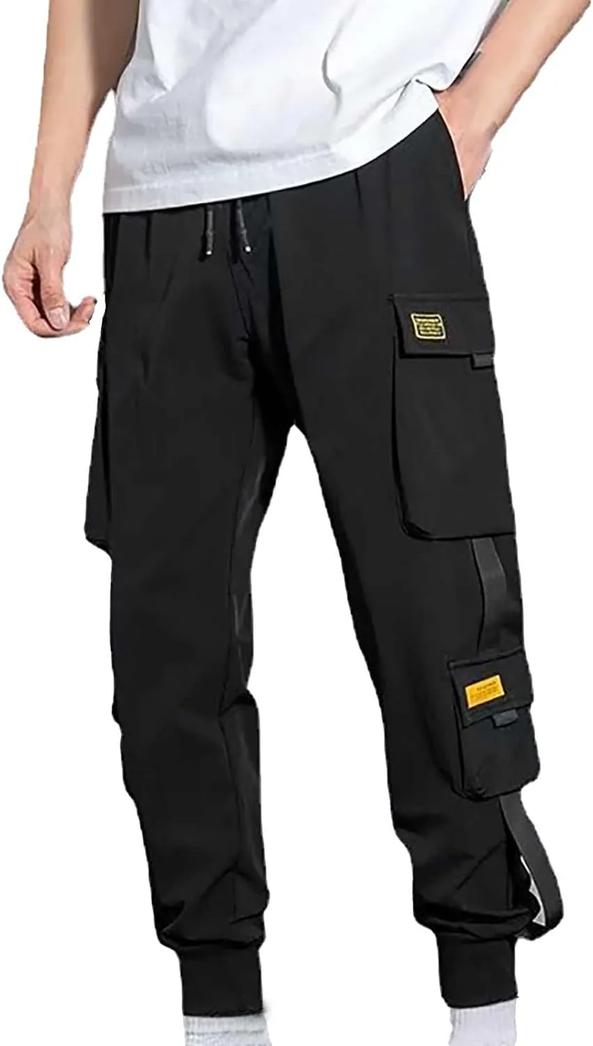 Men's Pants Cargo Work Lightweight Cargo Sweatpants Stretch Waistband Workout Joggers Outdoor Athletic Hiking Pants