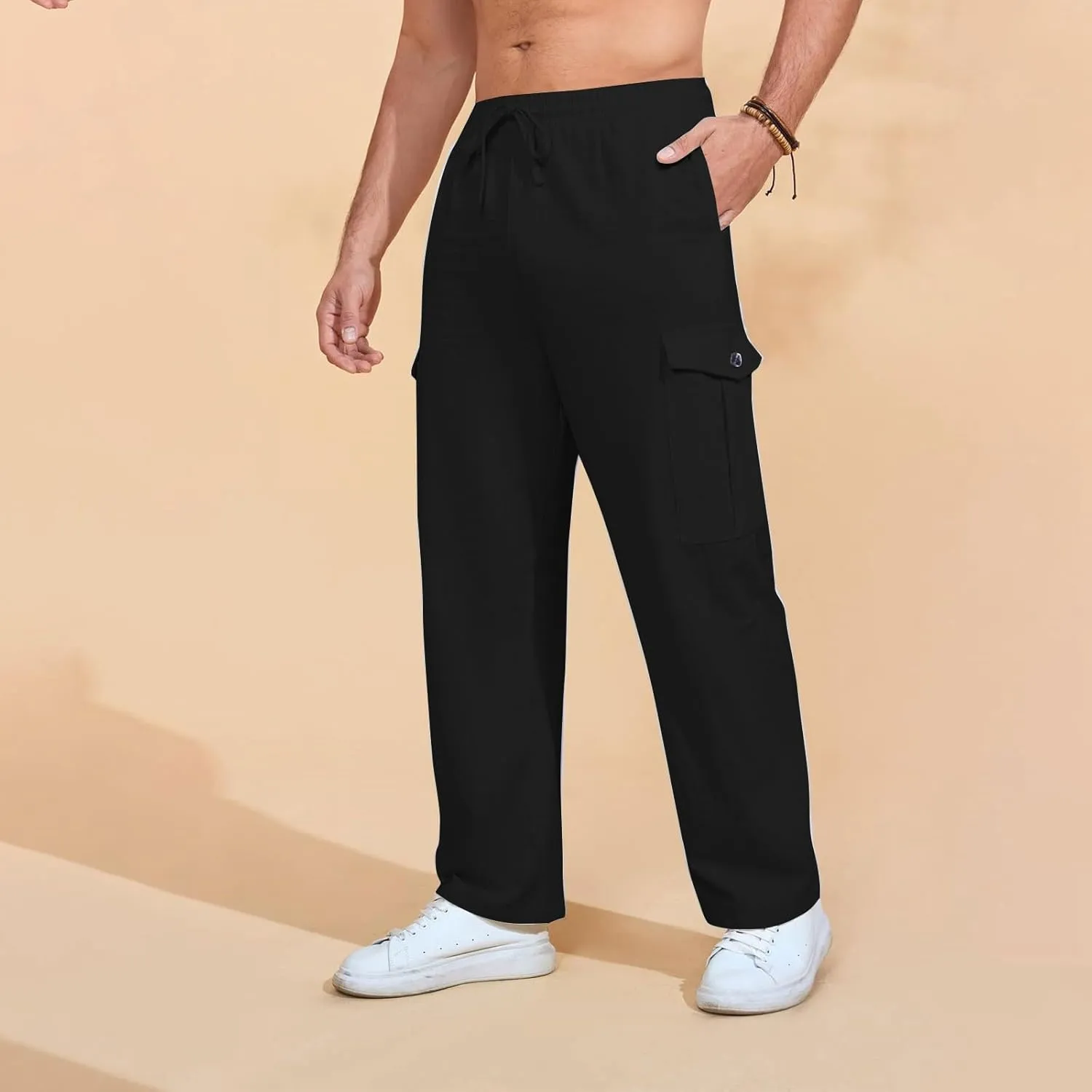 Mens Pants Stretch Workout Outdoor Water Resistant Casual Sweatpants Fishing Drawstring Ripstop Joggers