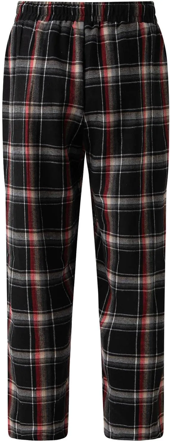 Men's Plaid Sweatpants Elastic Waist Lounge Bottoms Trousers Soft Comfy Sportswear Pants with Pocket and Drawstring