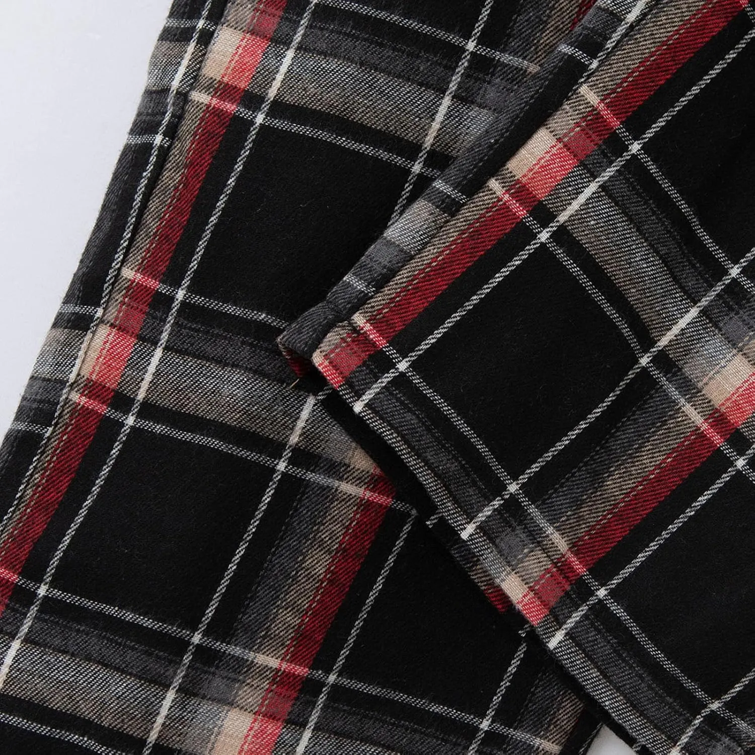 Men's Plaid Sweatpants Elastic Waist Lounge Bottoms Trousers Soft Comfy Sportswear Pants with Pocket and Drawstring