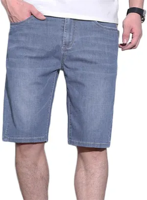 Men's Relaxed Slim Denim Shorts Stretch Casual Denim Shorts