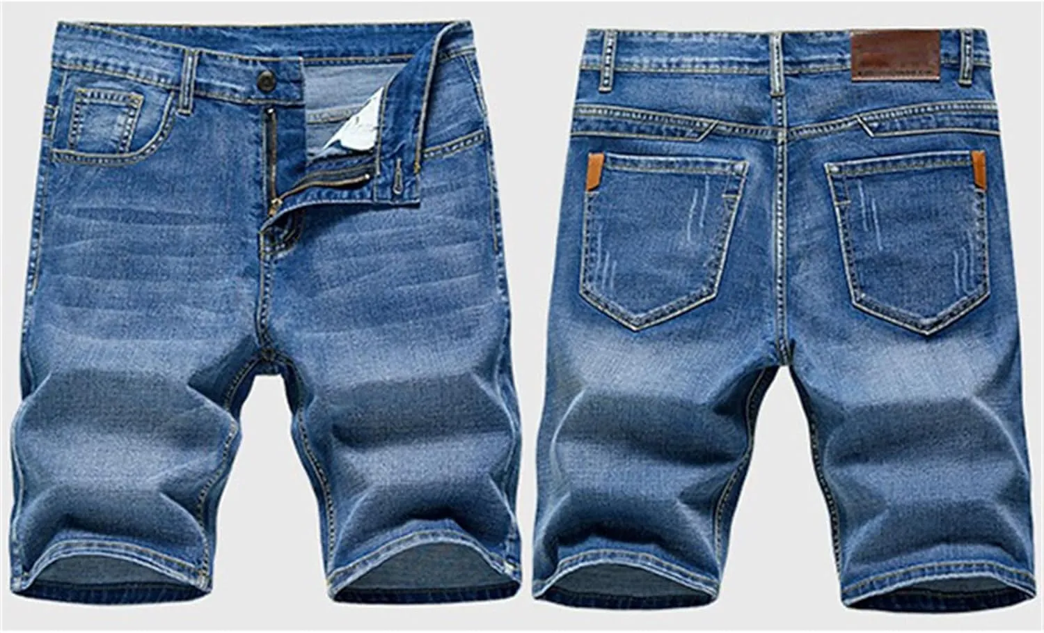 Men's Relaxed Slim Denim Shorts Stretch Casual Denim Shorts