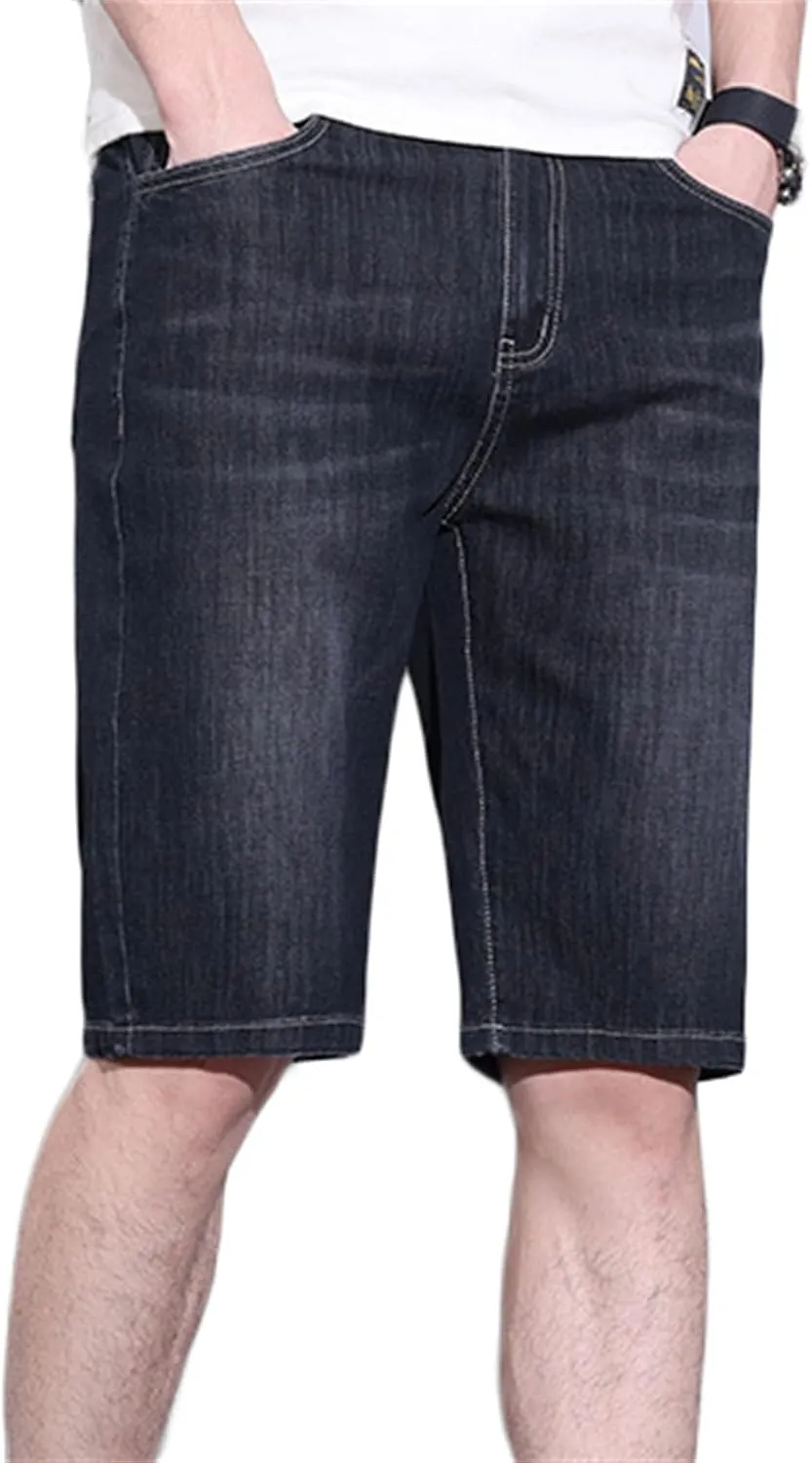 Men's Relaxed Slim Denim Shorts Stretch Casual Denim Shorts