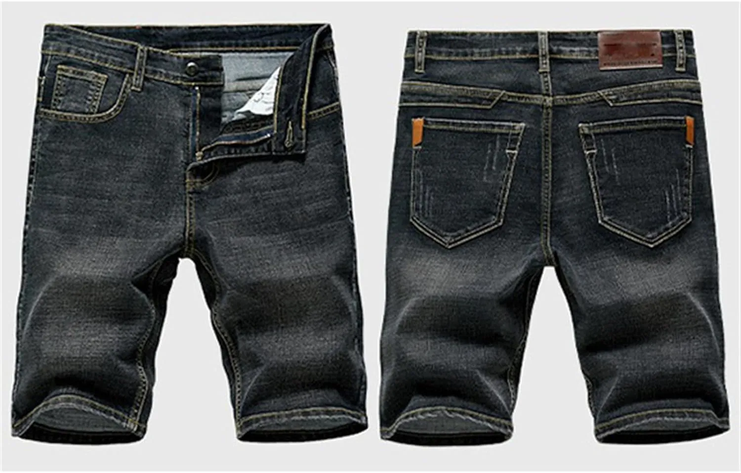 Men's Relaxed Slim Denim Shorts Stretch Casual Denim Shorts