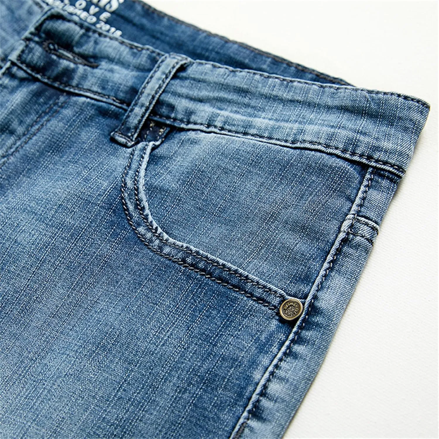 Men's Relaxed Slim Denim Shorts Stretch Casual Denim Shorts