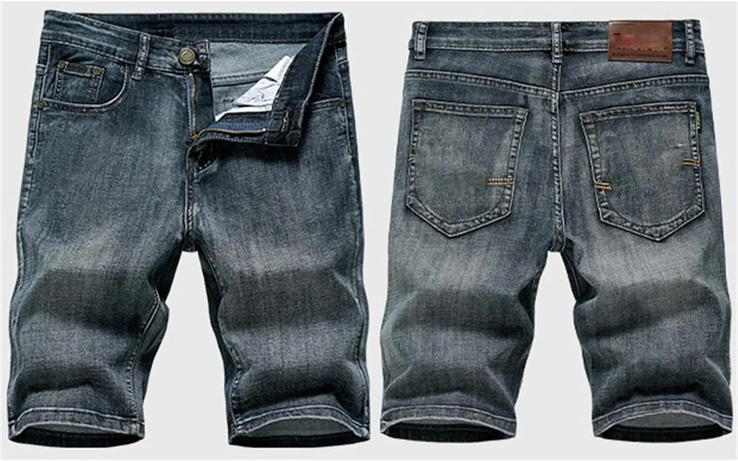 Men's Relaxed Slim Denim Shorts Stretch Casual Denim Shorts
