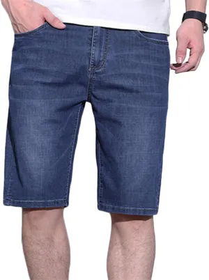 Men's Relaxed Slim Denim Shorts Stretch Casual Denim Shorts