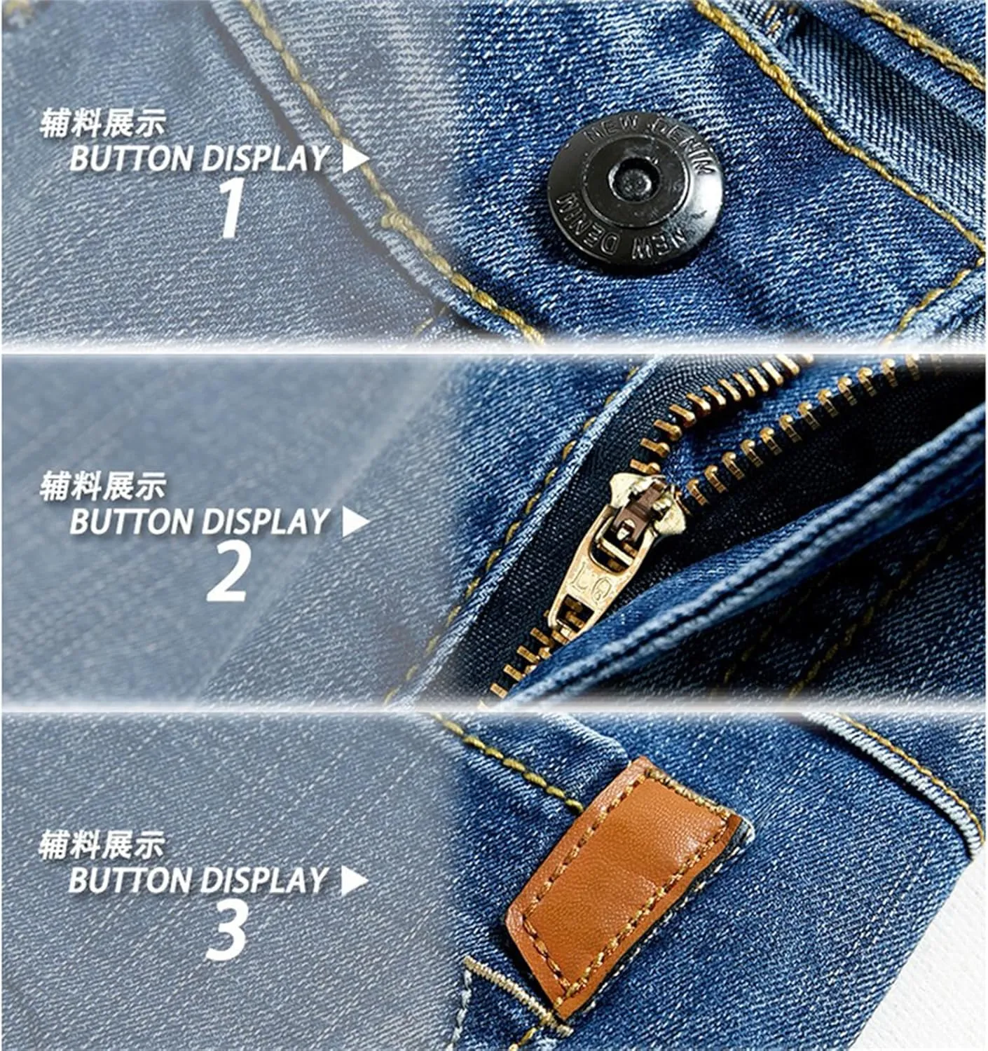 Men's Relaxed Slim Denim Shorts Stretch Casual Denim Shorts