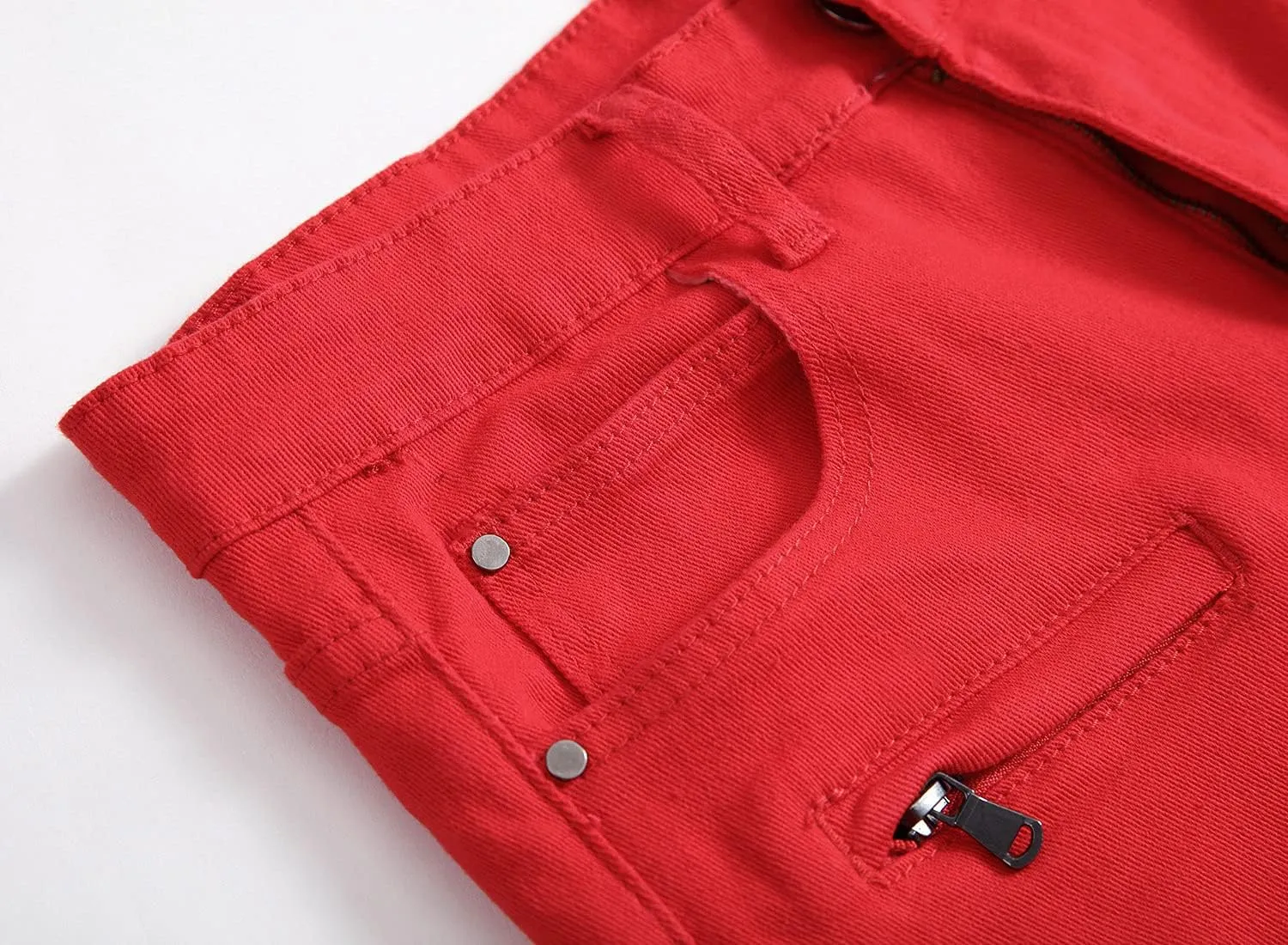 Men's Ripped Distressed Denim Shorts Wrinkle Moto Denim Shorts Zipper Pants Slim Fit Shorts with Pockets