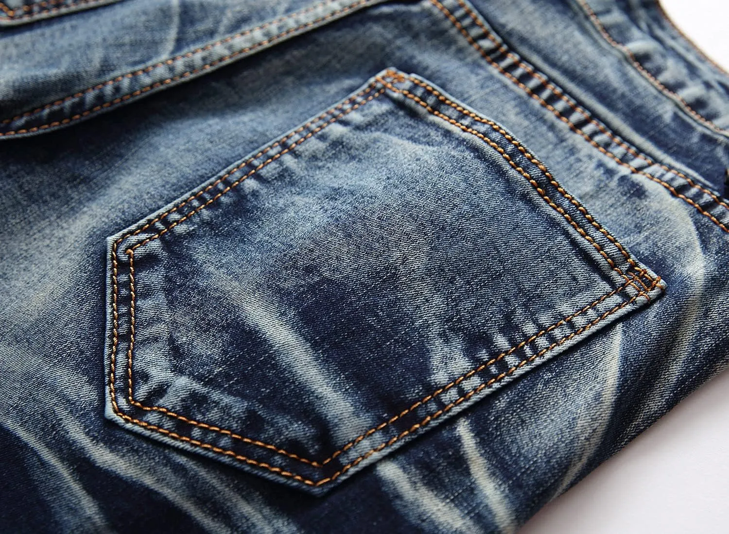 Men's Ripped Distressed Denim Shorts Wrinkle Moto Denim Shorts Zipper Pants Slim Fit Shorts with Pockets