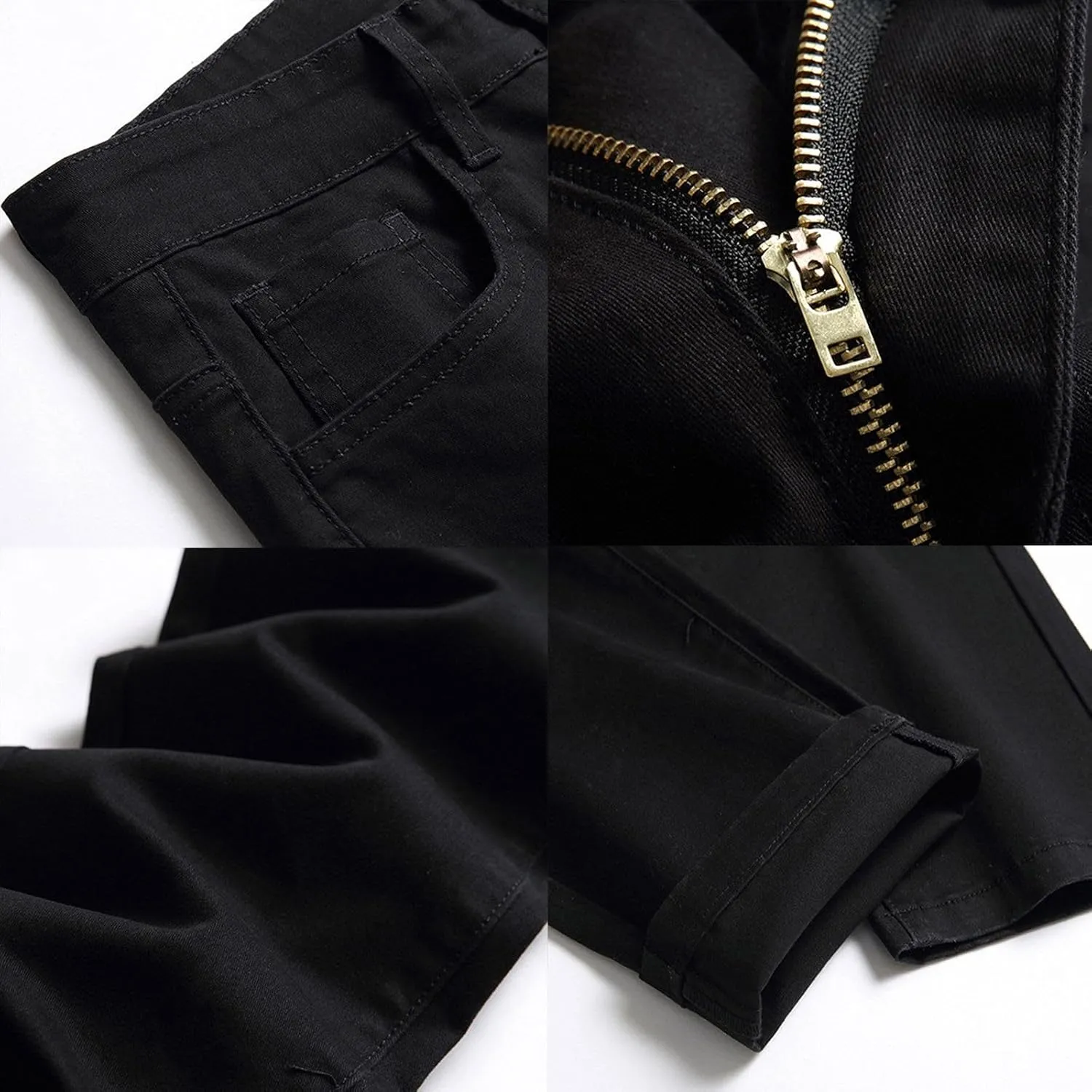 Mens Short Denim Shorts Slim Fit Denim Shorts Ripped Distressed Raw Trim High Waist Straight Leg Denim Shorts