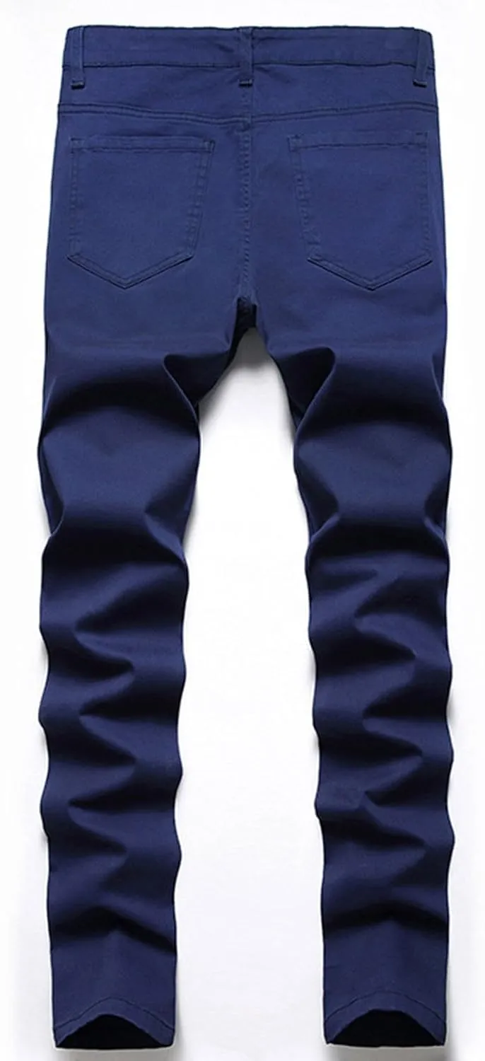 Mens Short Denim Shorts Slim Fit Denim Shorts Ripped Distressed Raw Trim High Waist Straight Leg Denim Shorts