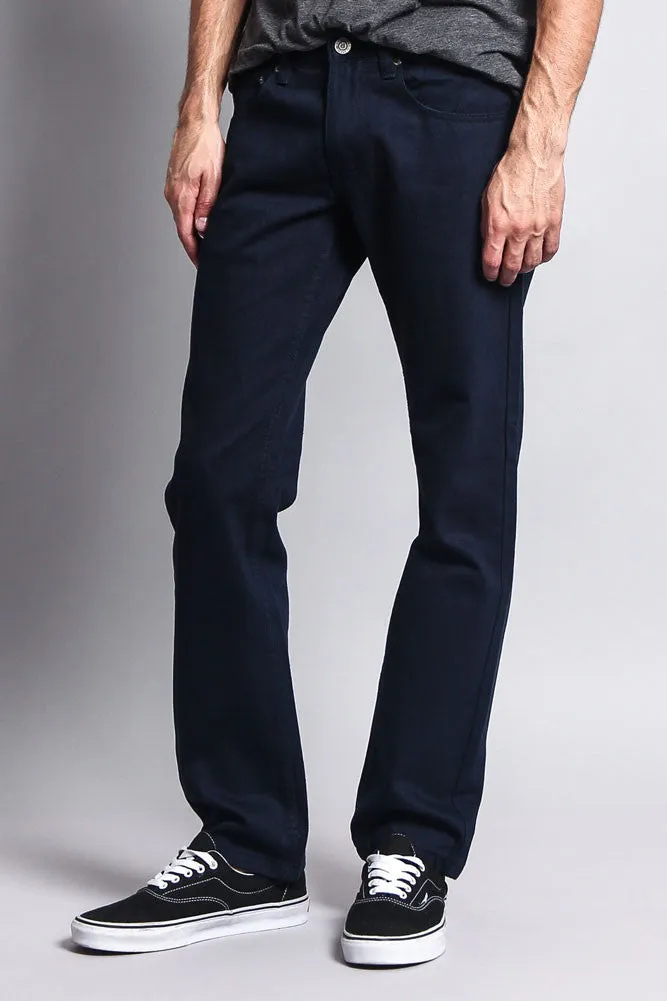 Men's Slim Fit Colored Denim Jeans (Navy)