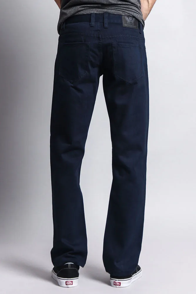 Men's Slim Fit Colored Denim Jeans (Navy)