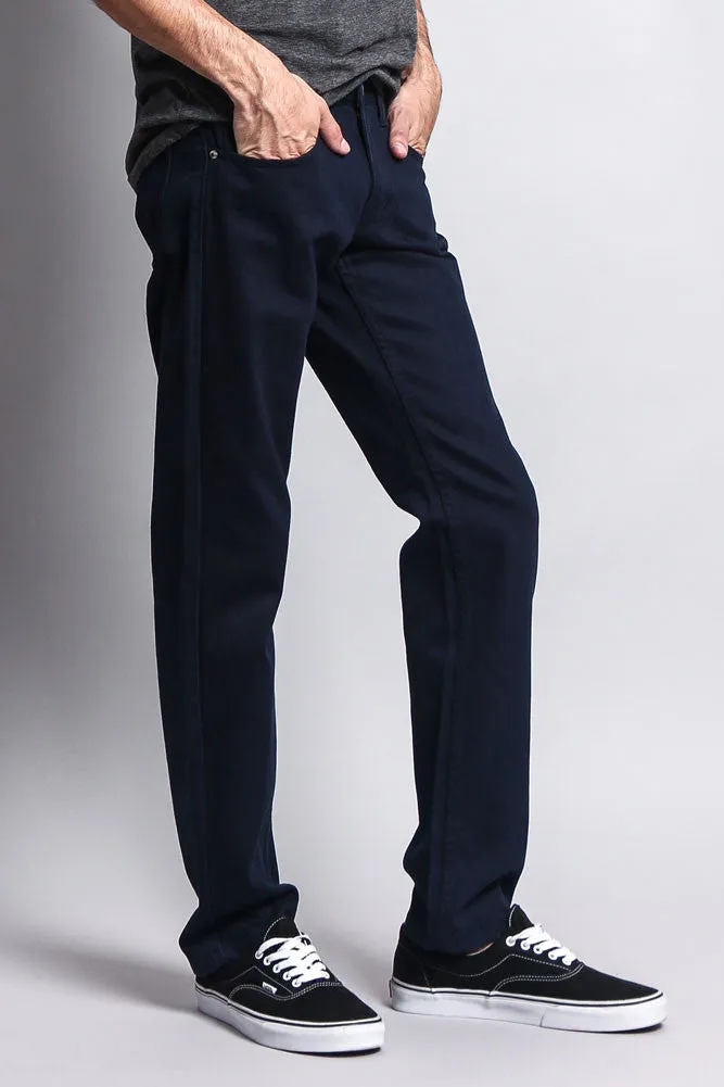 Men's Slim Fit Colored Denim Jeans (Navy)