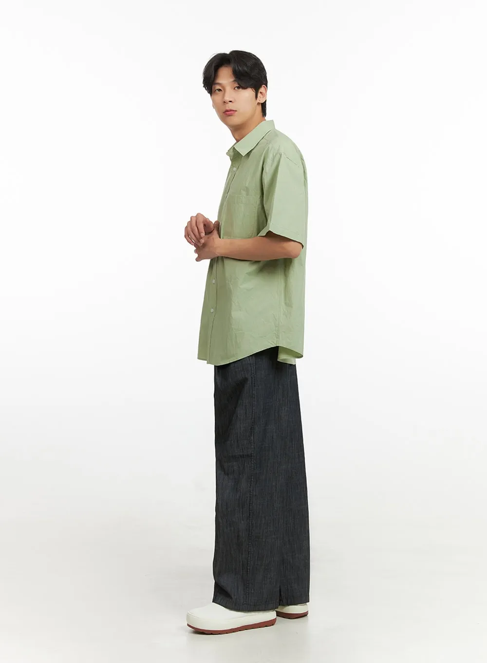 Men's Solid Loose Fit Jeans IY431