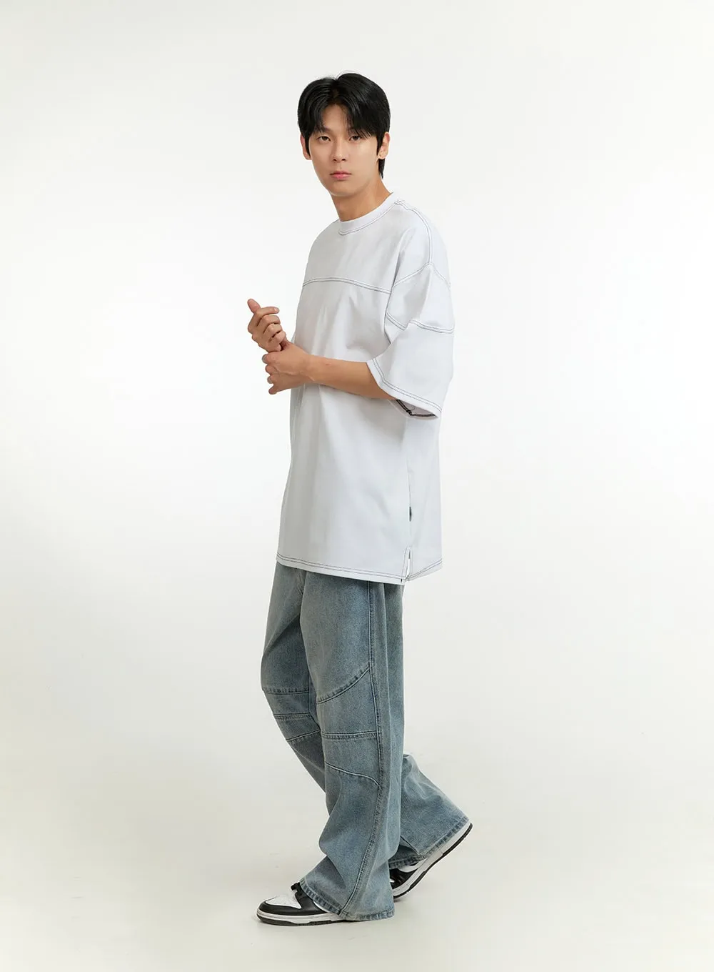 Men's Stitched Loose Fit Jeans IL412