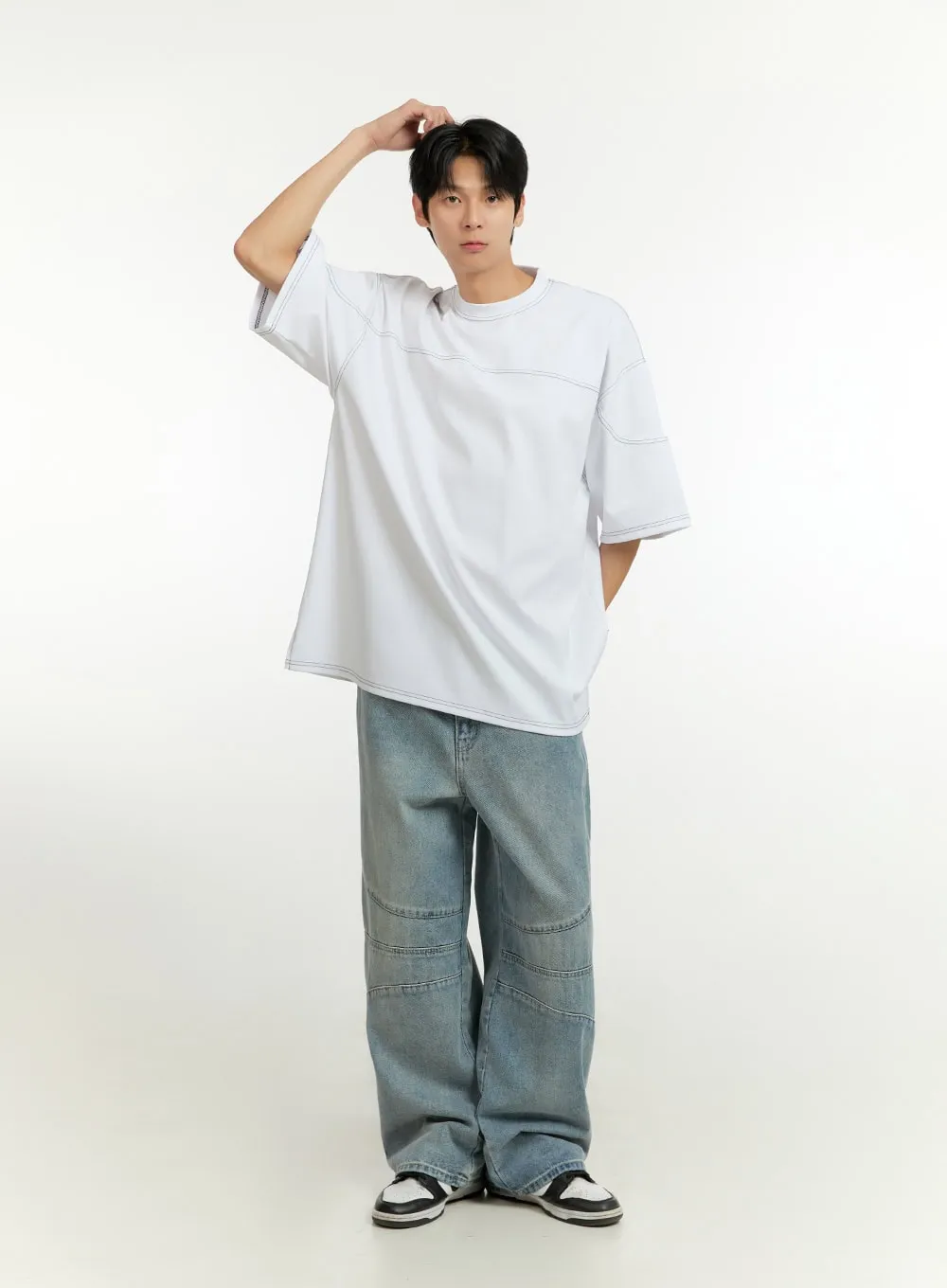 Men's Stitched Loose Fit Jeans IL412