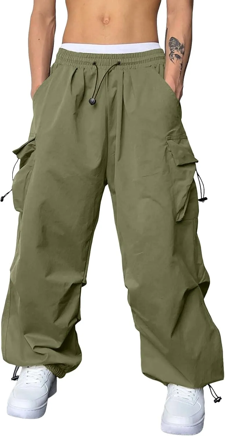 Mens Stretchy Cargo Jogger Pants Elastic Waist Multi Pockets Comfortable Athletic Fit Outdoor Casual Fashion Trousers