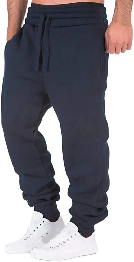 Mens Sweatpants with Pockets Baggy Big and Tall Jogger Sweatpants Cargo Joggers for Men Stretch Relaxed Fit Elastic