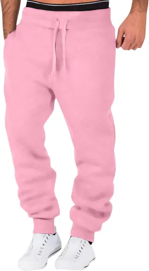 Mens Sweatpants with Pockets Big & Tall Sizes Men's Fleece Cargo Sweatpants Drawstring Loose Fit Sweatpants for Men